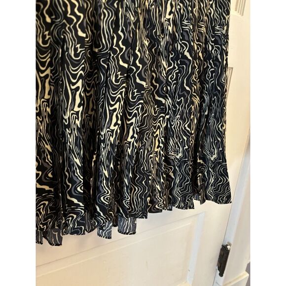 Anthropologie Current Air‎ Black Sleeveless Pleated Marble  Mini Dress L NEW - Picture 4 of 9